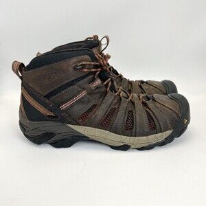 KEEN Flint Work Boots Men's Size 10.5 D Mid Safety Steel Toe Utility Hiking